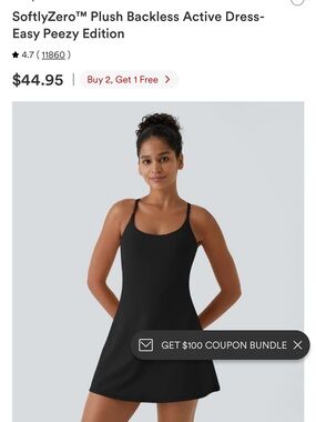 Halara SoftlyZero Plush Backless Active Dress - Black